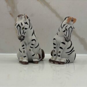 Vintage Franklin Mint Zebras Noah’s Ark Two by Two Salt & Pepper Shakers Rare